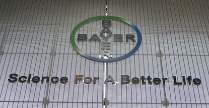 Bayer&amp;#039;s logo at its headquarters