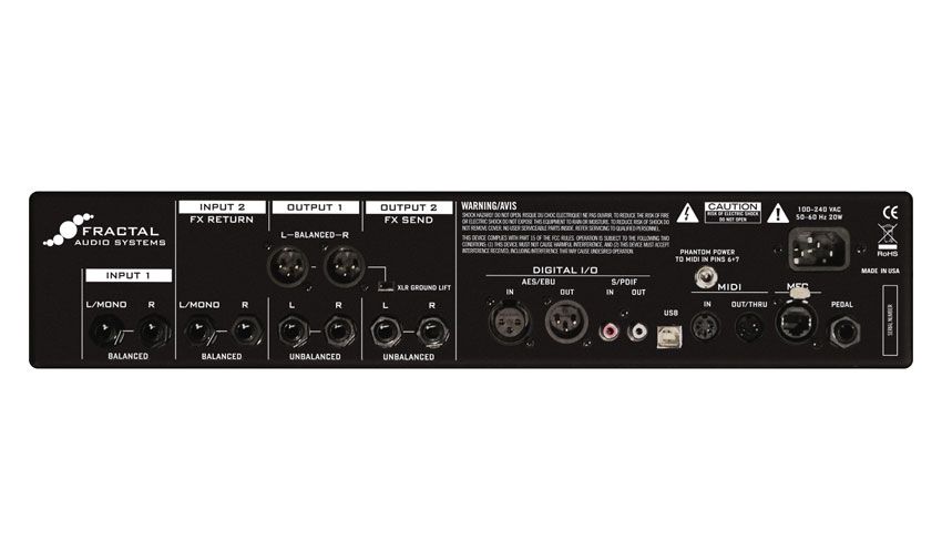 Mark II Unit features EtherCon for interconnection between the Axe-Fx and MFC-101 foot pedal