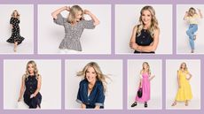 Helen Skelton in several shots from her JD williams edit