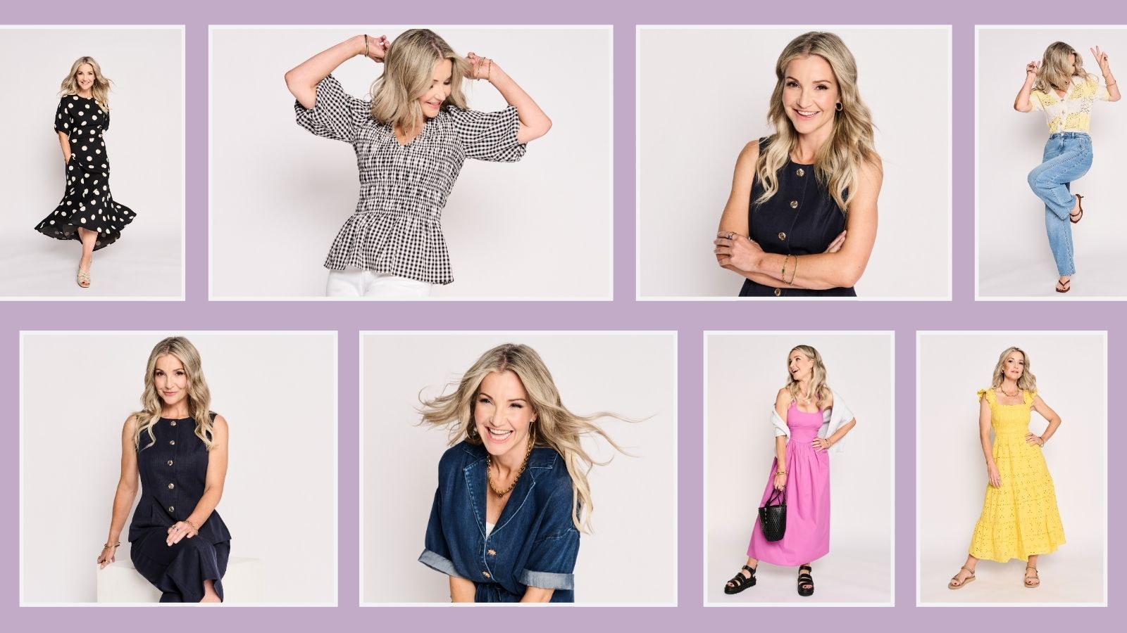 Helen Skelton in several shots from her JD williams edit