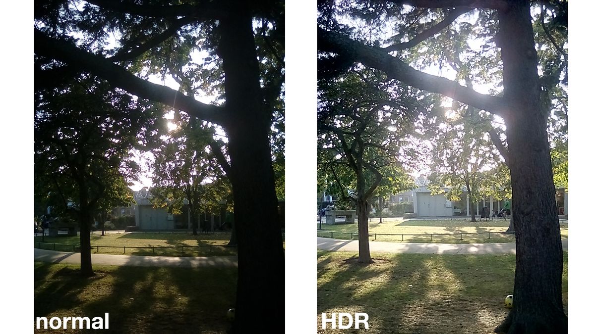 Here's a side-by-side look at the effect of the HDR mode.