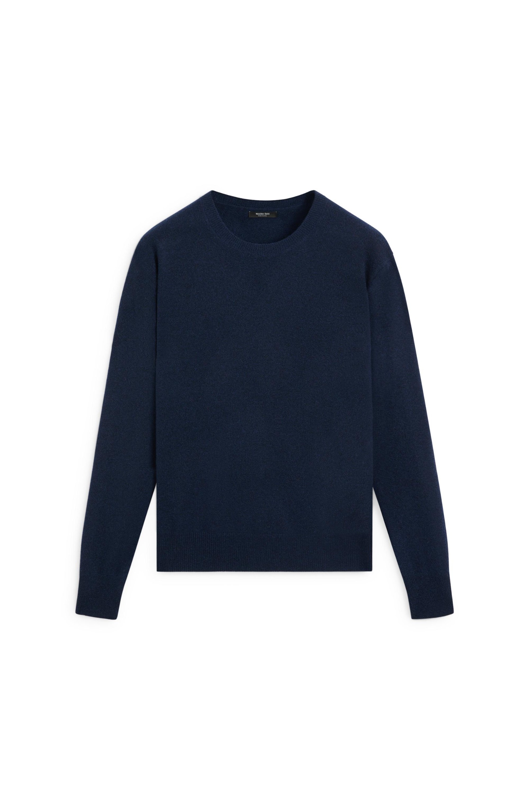 Wool Blend Crew Neck Knit Sweater