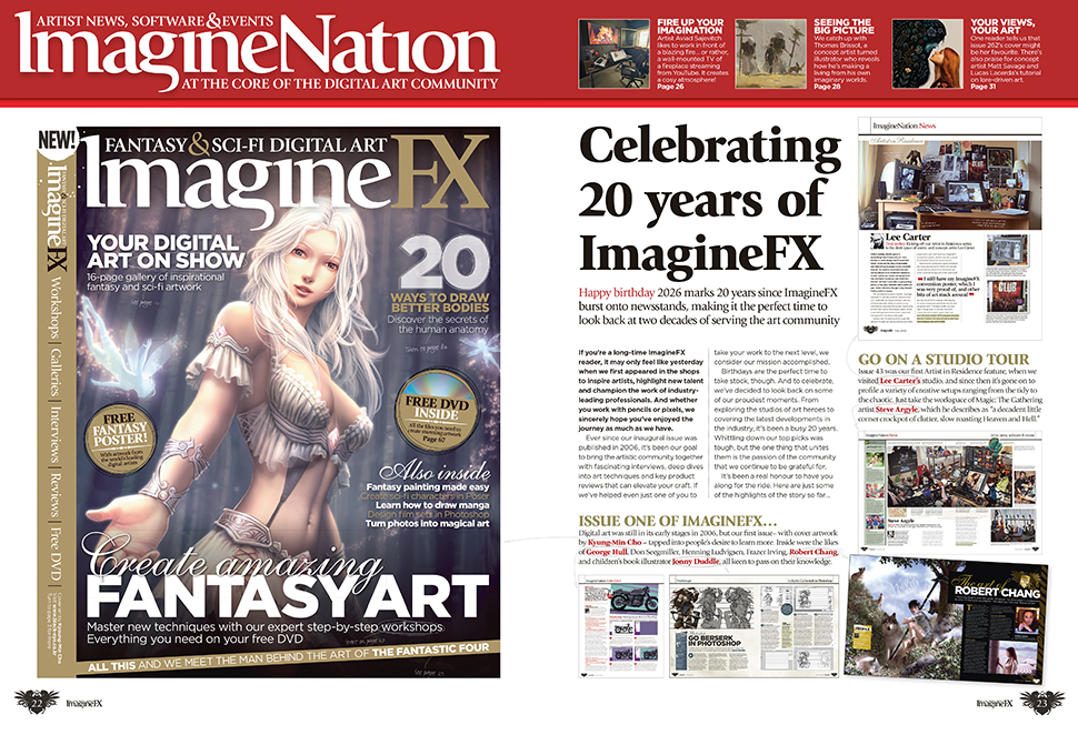 A variety of pages from issue 263 of ImagineFX magazine.