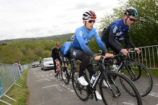 Team Sky's Michal Kwiatkowski during the Liege recon ride