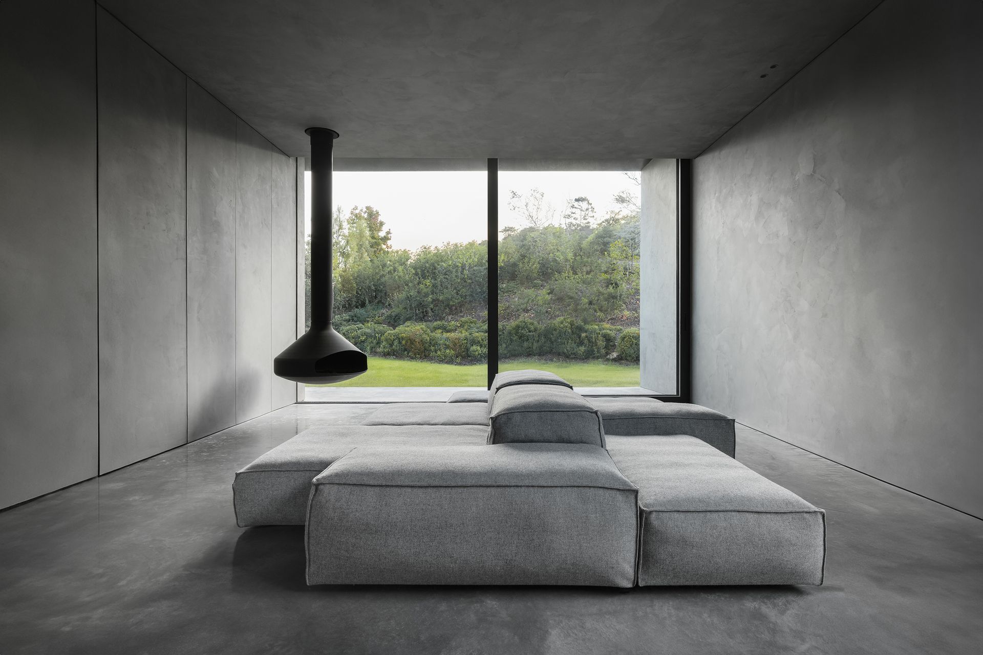 minimalist grey interior