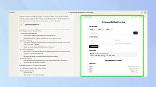 Claude bill-splitting app enhanced prompt
