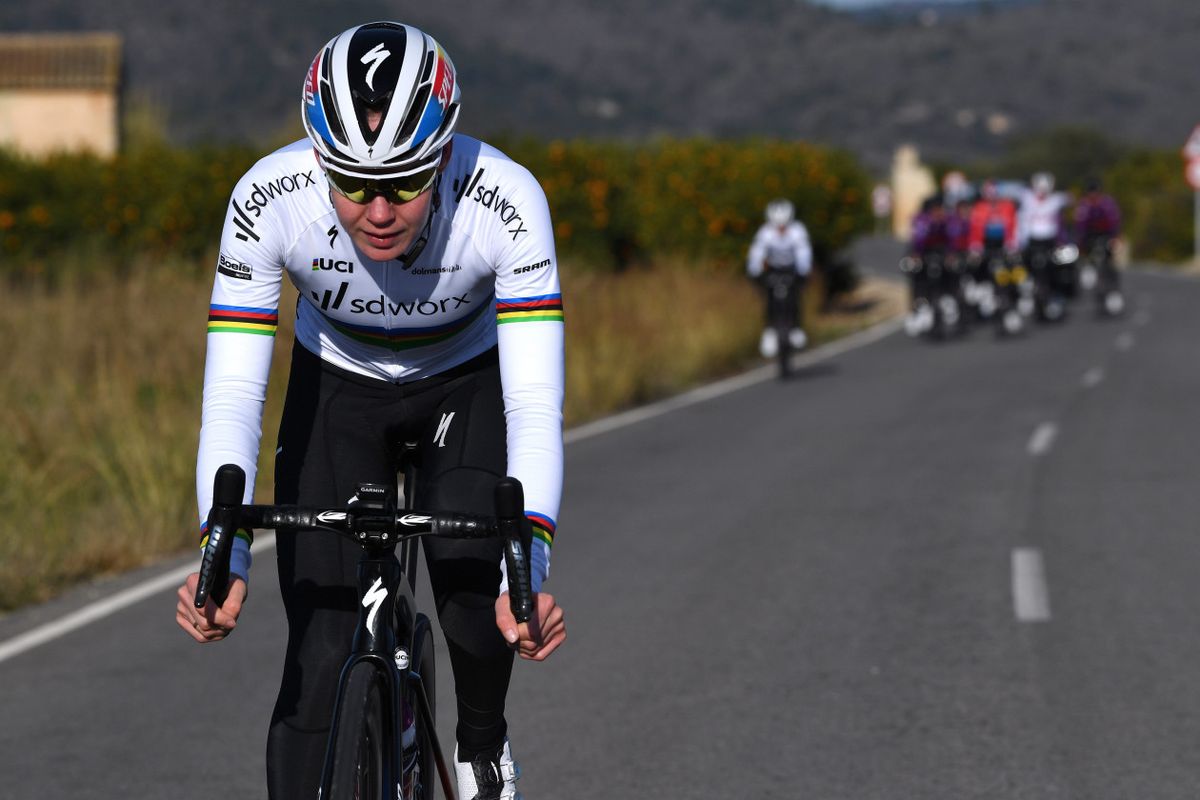 Anna van der Breggen at SD Worx camp in January 2021 at Costa Blanca