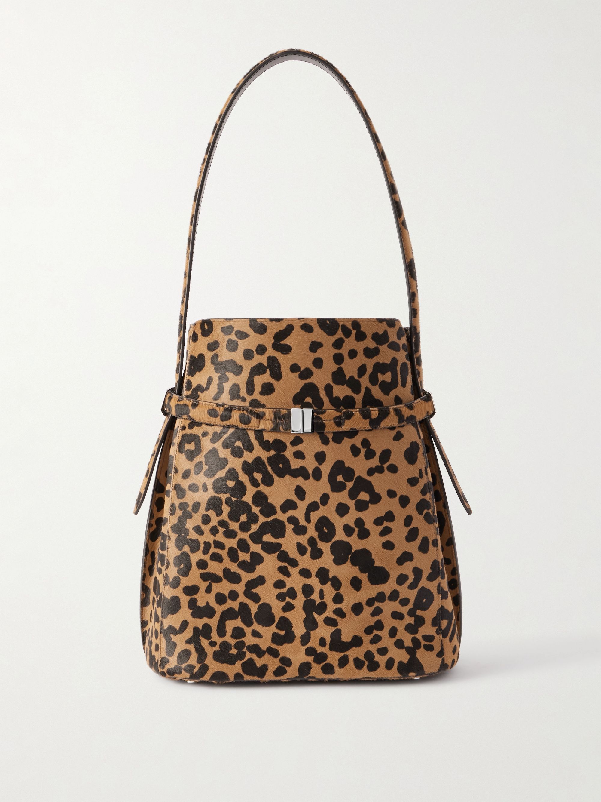 toteme leopard print calf hair bag