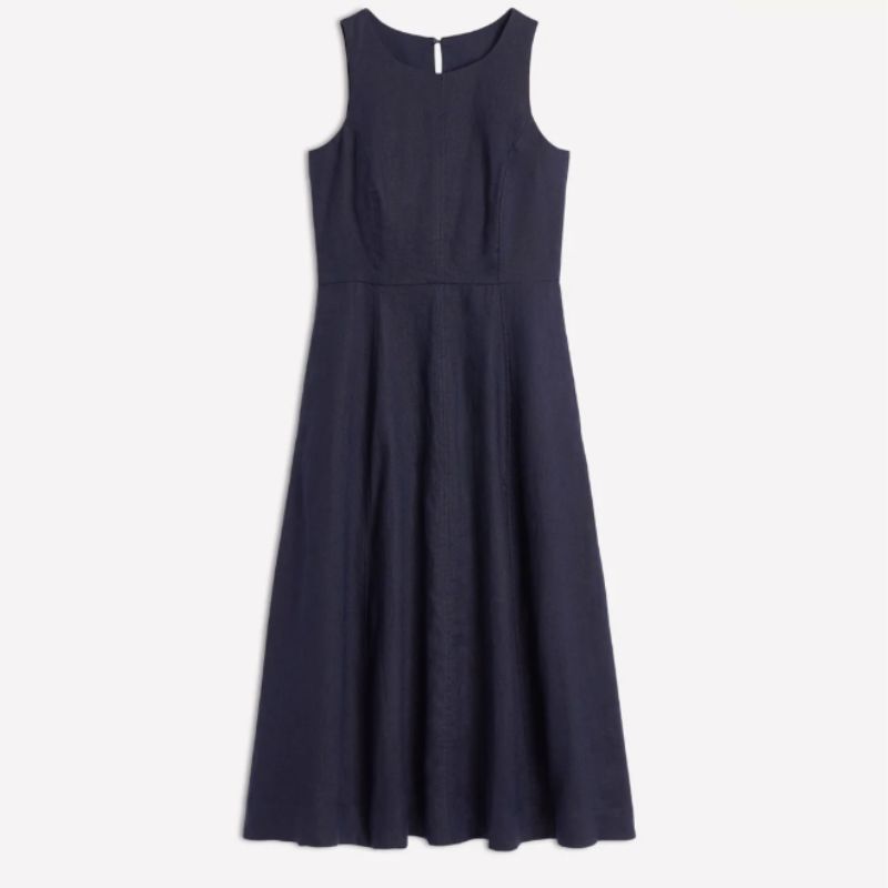 navy linen dress