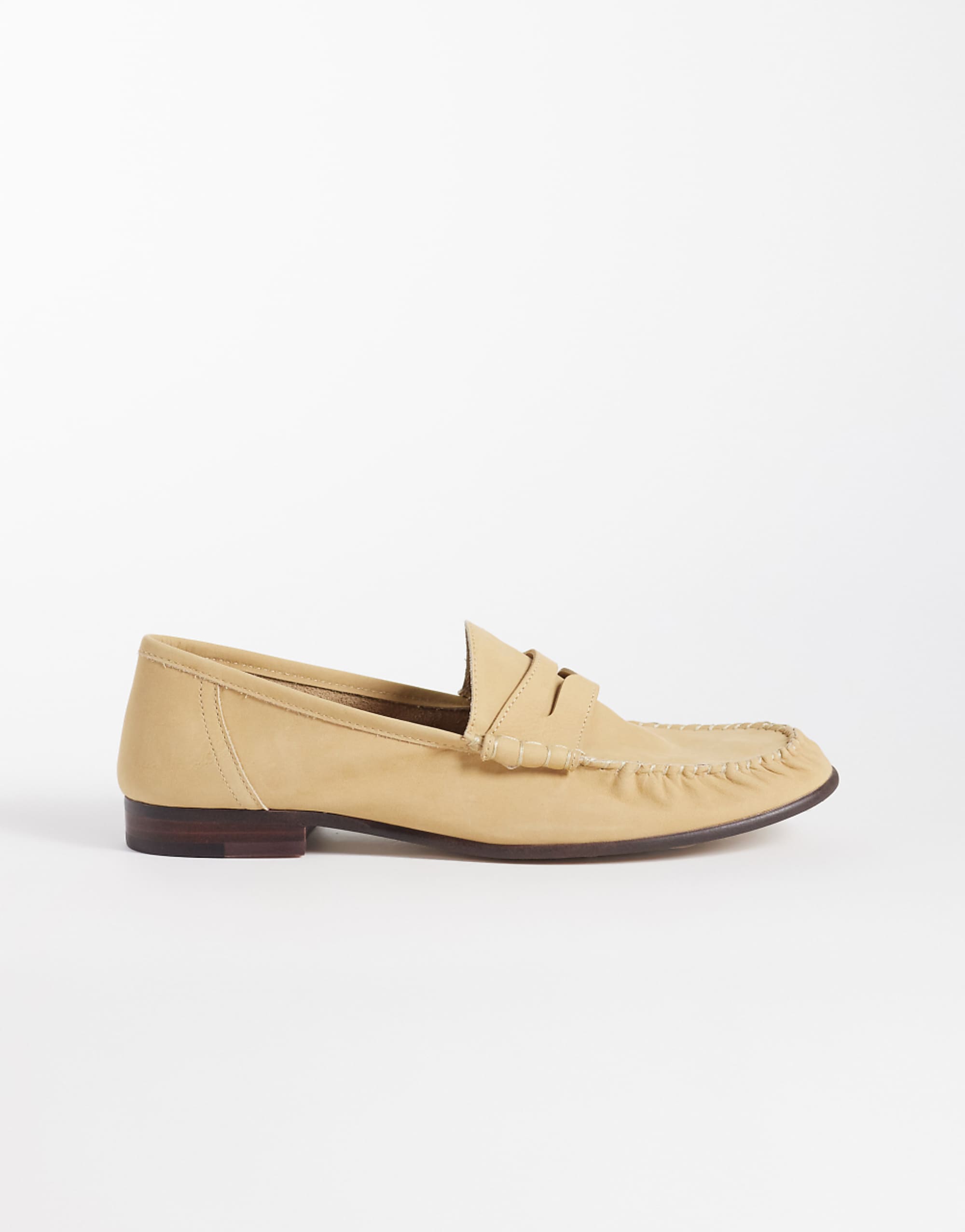 Mango 100% Suede Leather Loafer in Sand
