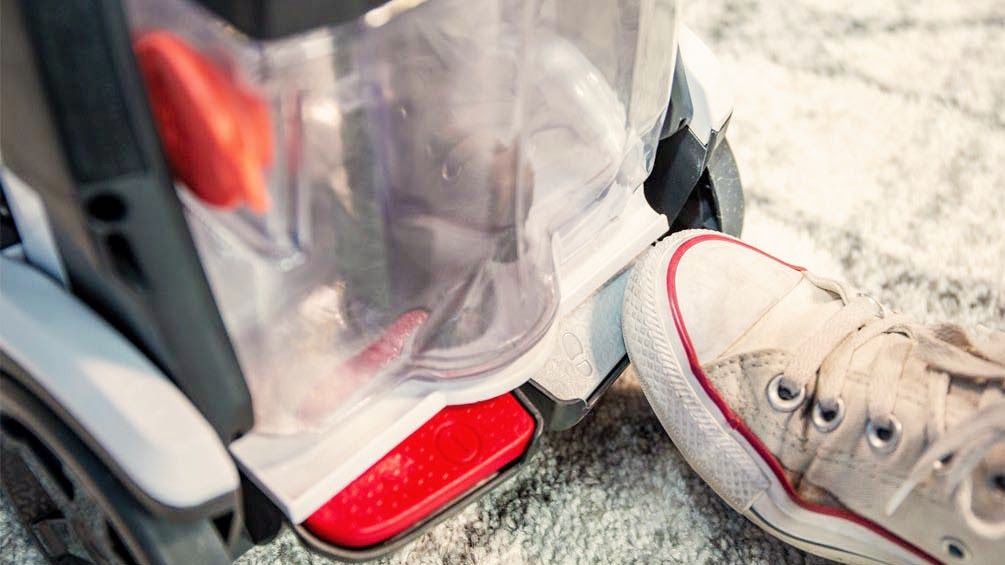 Hoover Powerdash Pet Compact being tester by writer