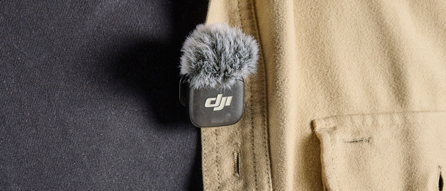 The DJI Mic 3 clipped to a shirt