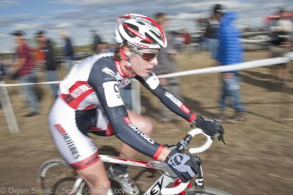 Kathrine Sherwin (Stan's No Tubes) making her way up the hill.