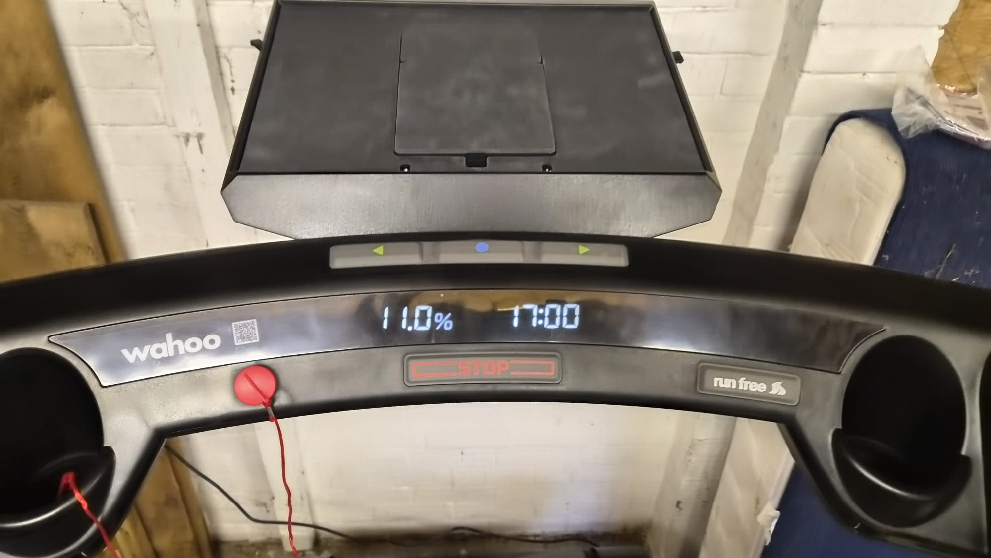 The treadmill console