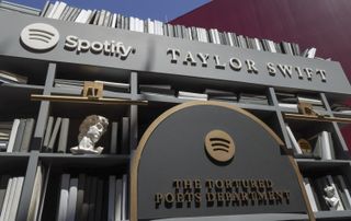 General atmosphere of Spotify's Taylor Swift pop-up at The Grove for her new album "The Tortured Poets Department" at The Grove on April 16, 2024 in Los Angeles, California.