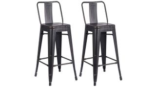 AC Pacific Modern Light Weight Industrial Metal Bucket Back Barstool