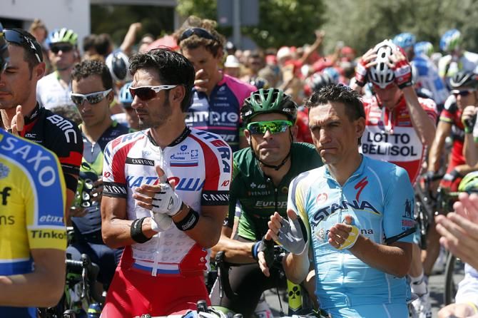 Giampaolo Caruso (Katusha) and Paolo Tiralongo (Astana)