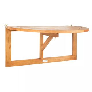 wooden semi circle balcony railing table