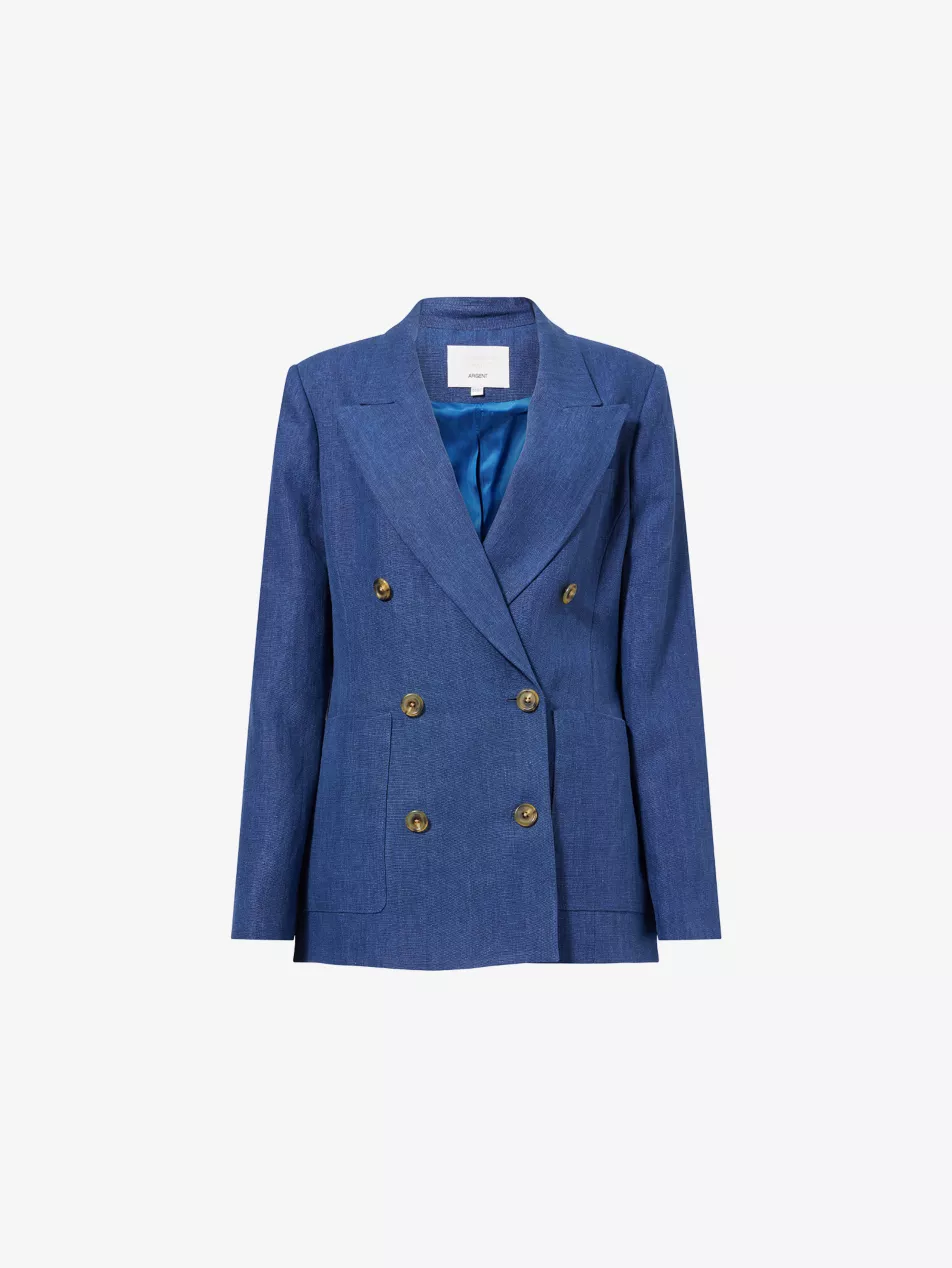 Citizens of Humanity X Argent Chelsea Peak-Lapels Linen Blazer