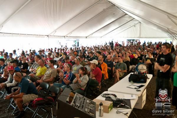 Racers get the pre-race spiel.