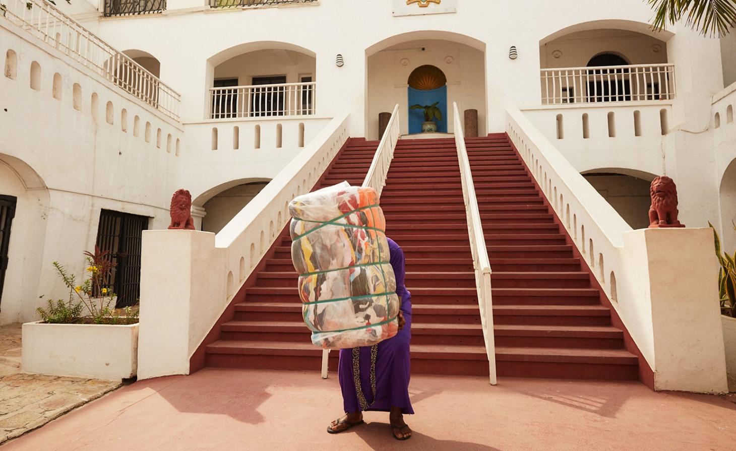 sustainable collection made using clothing from Ghanian markets