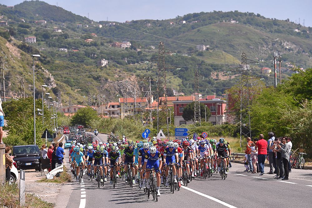 The peloton in action during the Giro's fourth stage.