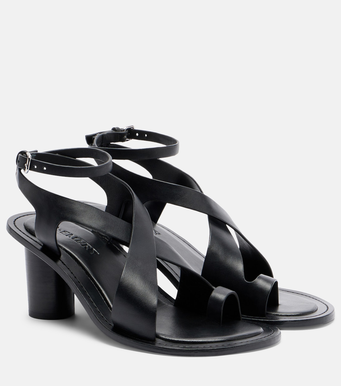 Lulu Leather Sandals in Black - a Emery