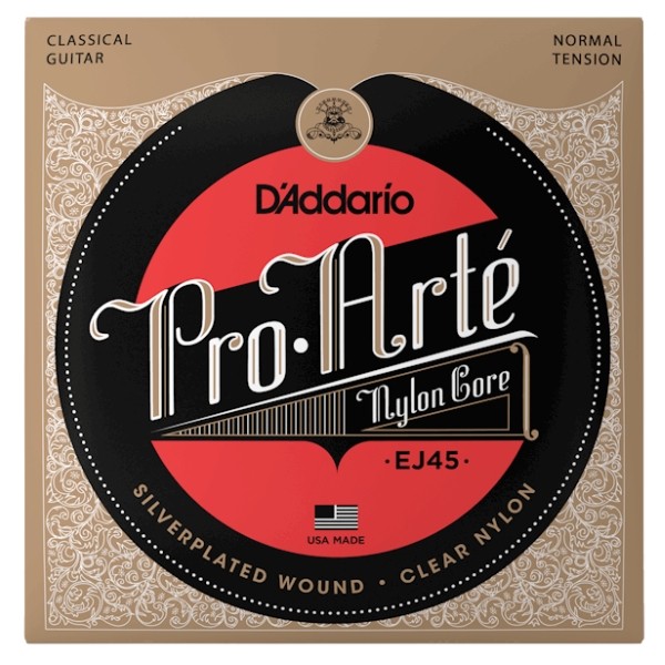 A pack of D’Addario Pro Arté Nylon Core nylon guitar strings