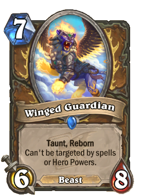 Hearthstone Winged Guardian Druid Minion Taunt Reborn Descent of Dragons Card