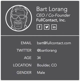 FullContact works by turning email addresses into full profiles, such as this one for the company’s CEO
