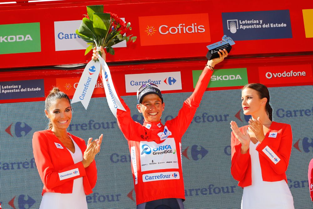 Esteban Chaves (Orica-GreenEdge) back in red at the Vuelta a Espana