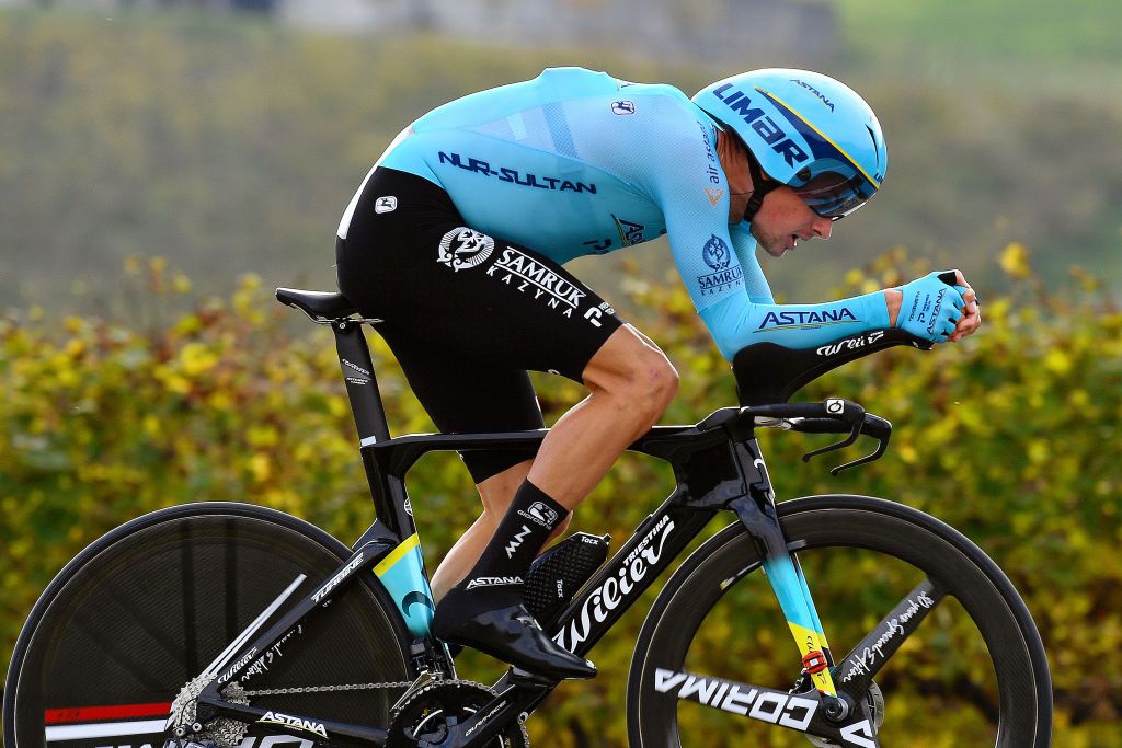 Jakob Fuglsang in the stage 14 time trial