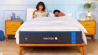 Nectar mattress with man asleep on his side