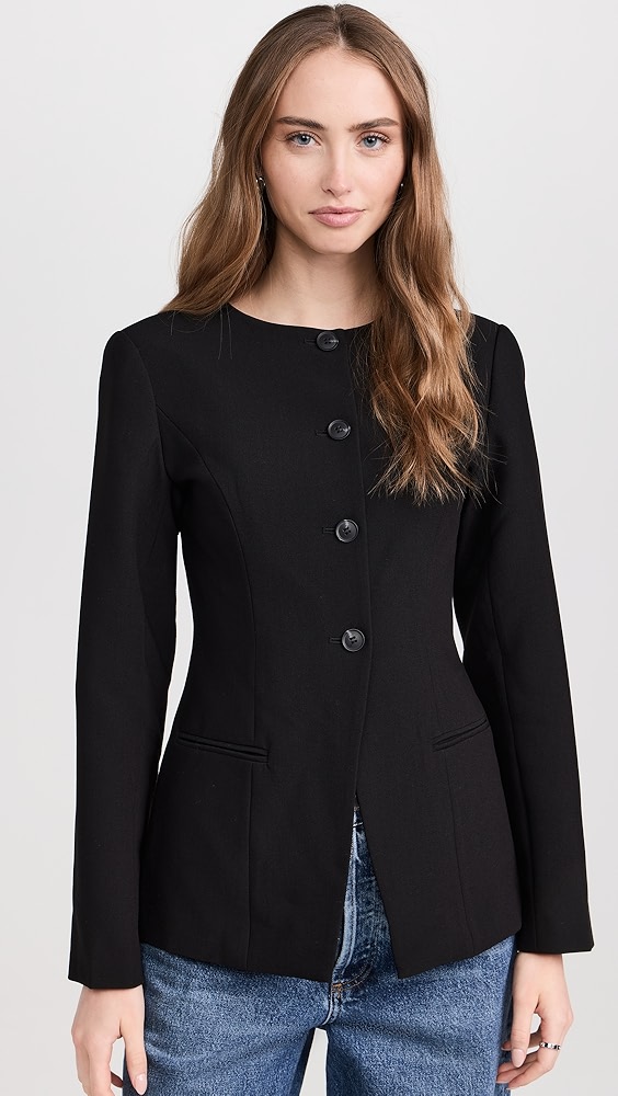 Daphne Long Waisted Blazer - Black