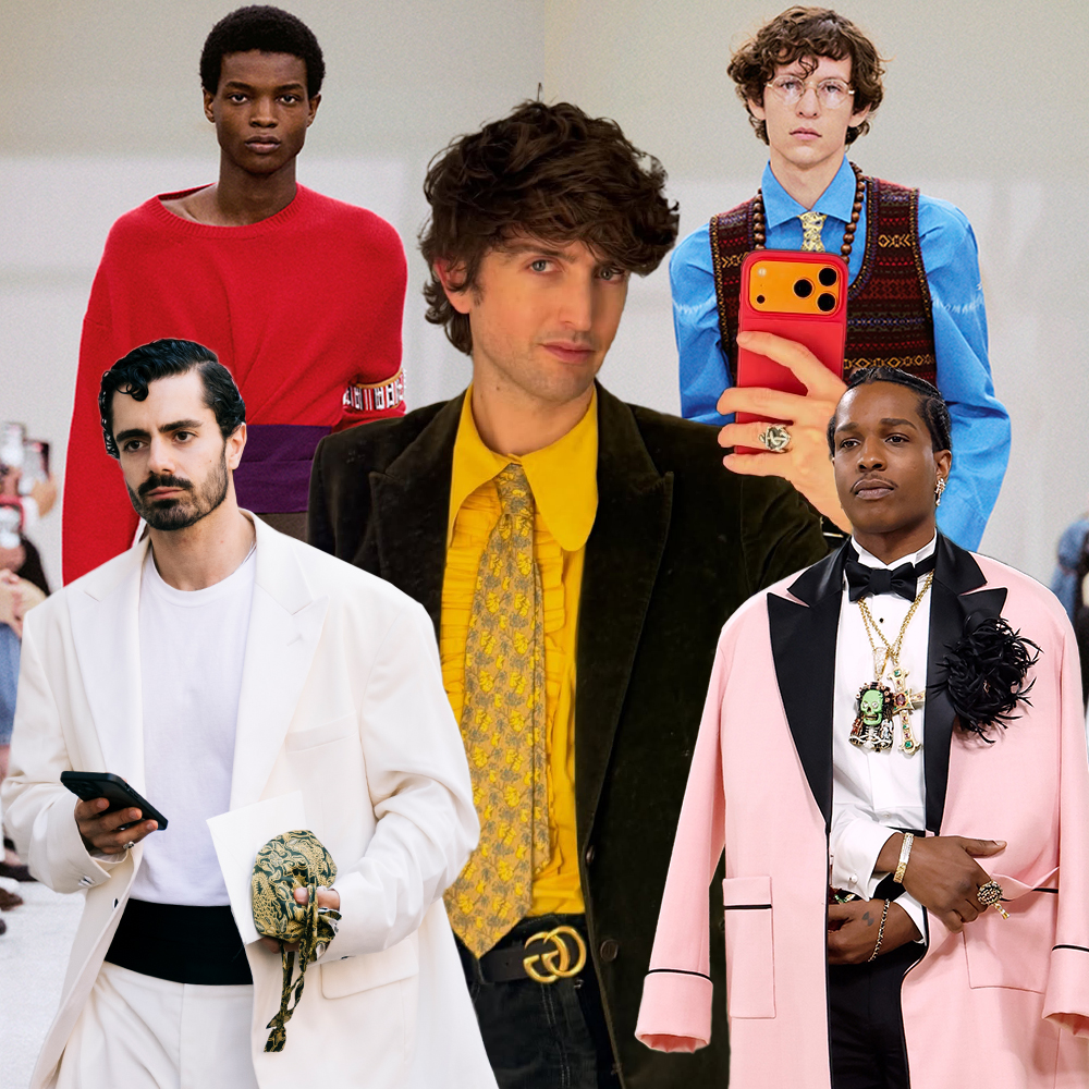 A collage of the colourful accessory trend that has been dominating menswear this autumn. 