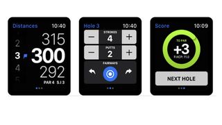Skjermbilder fra appen Hole19 Golf GPS & Scoring for Apple Watch.