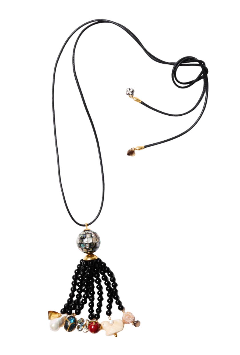 Chan Luu, Palais Tassel Necklace Onyx