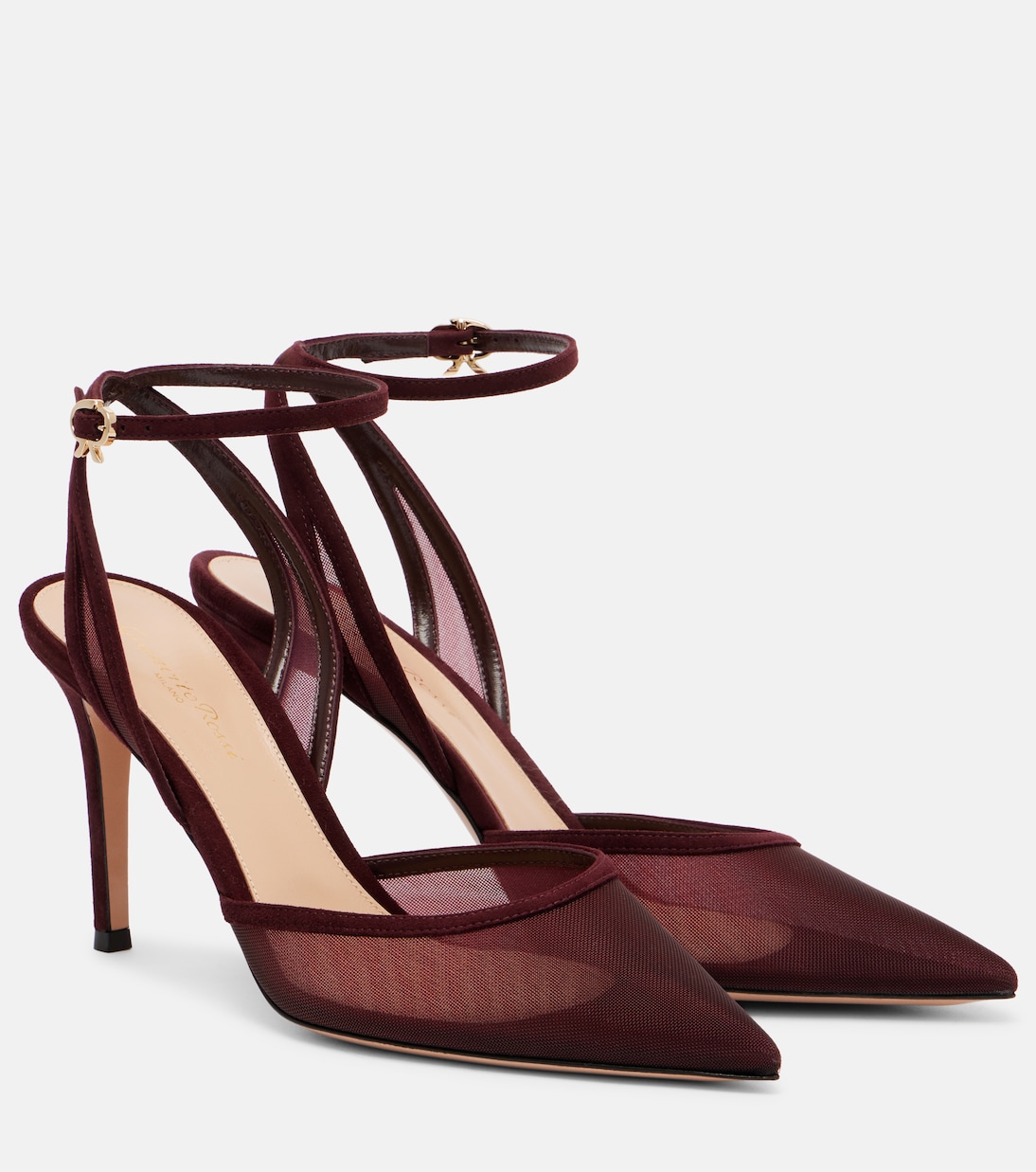 85 Suede-Trimmed Organza Pumps
