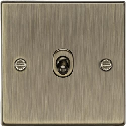10ax 1g 2 Way Toggle Switch - Square Edge Antique Brass