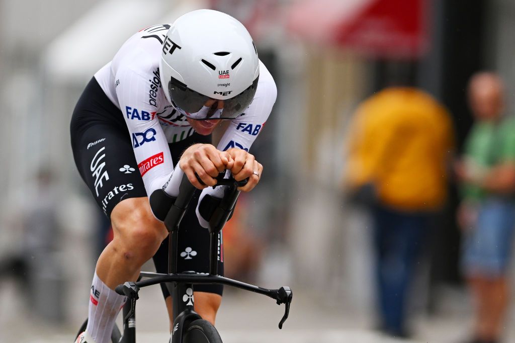 BINCHE BELGIUM JUNE 20 Tim Wellens of Belgium and UAE Team Emirates sprints during the 105th National Championships Belgium 2024 Mens Individual Time Trial a 385 km on June 20 2024 in Binche Belgium Photo by Luc ClaessenGetty Images