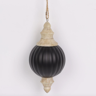 Elegant black ornament with wooden detail from Walmart.