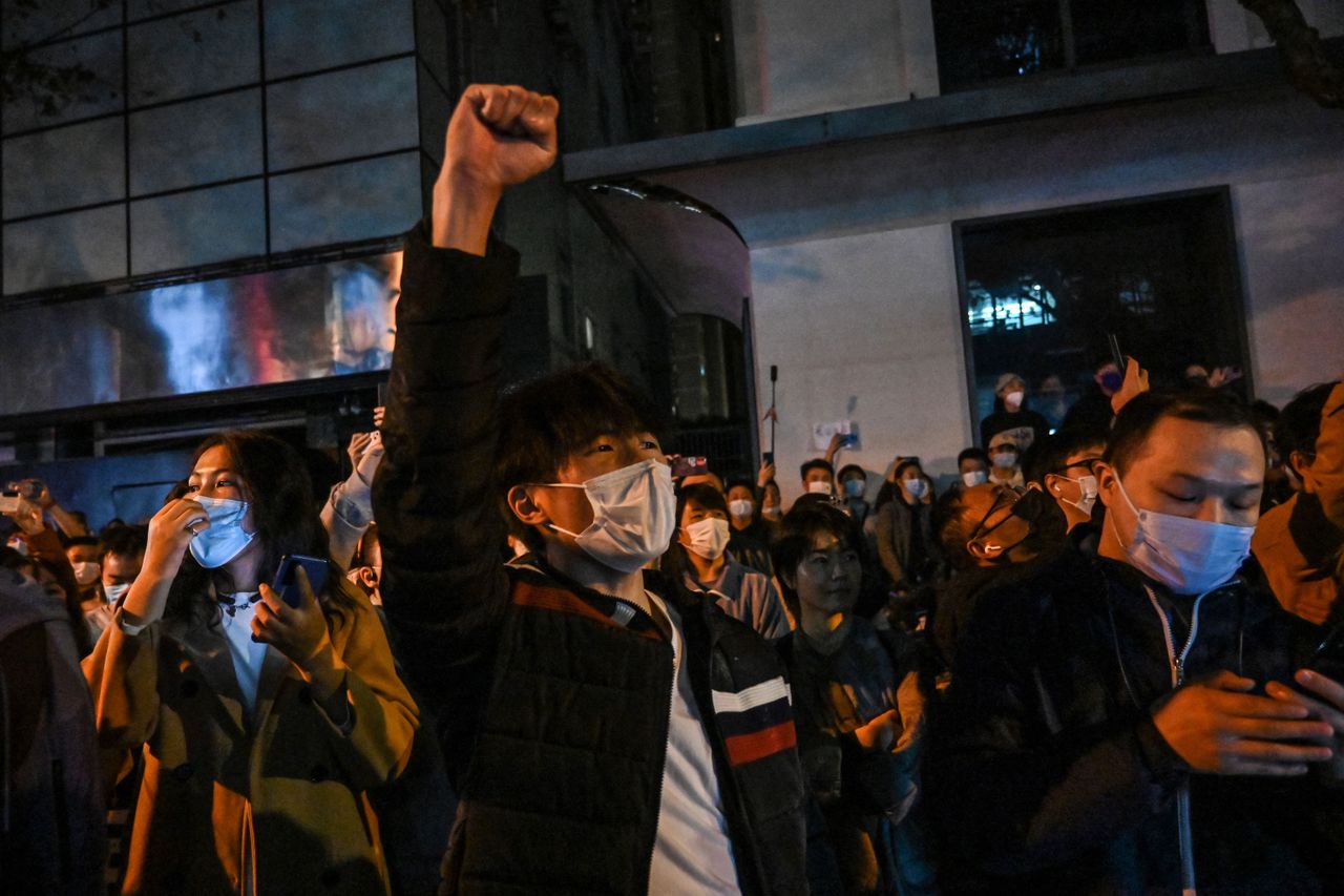 A protester seen in China. 