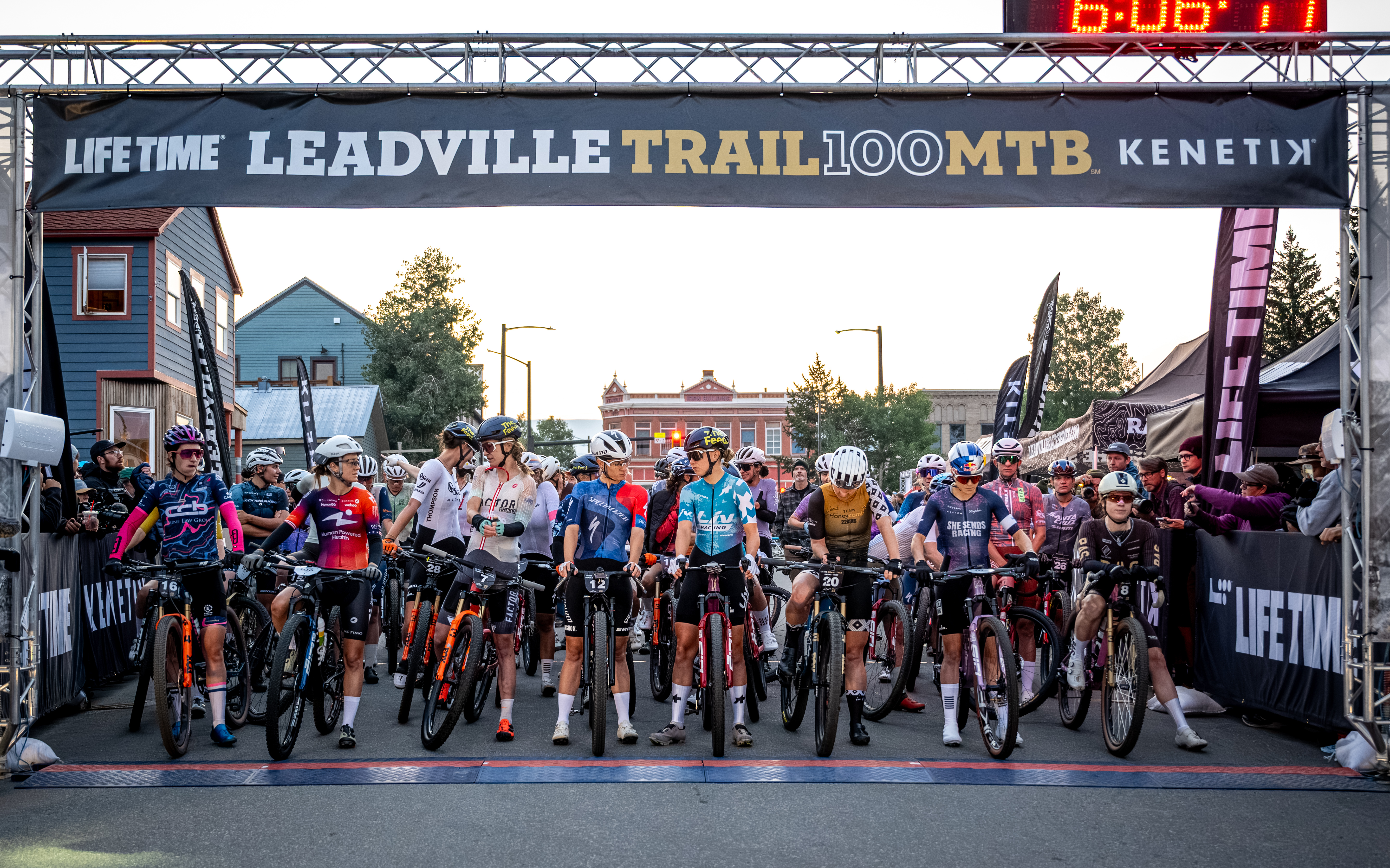The elite women&#039;s field had a dedicated start at 6:10 a.m. MDT for the 2025 Life Time Leadville Trail 100 MTB
