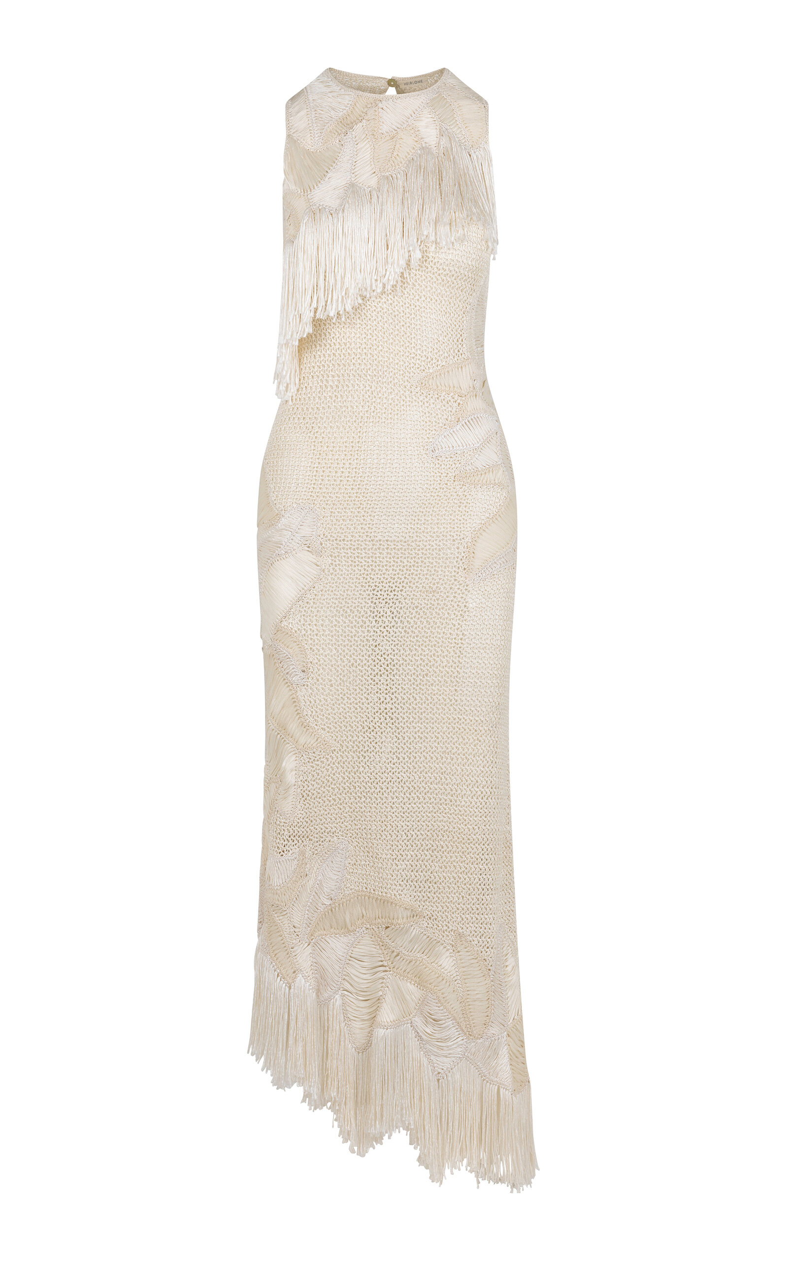 Maureen Fringed Knit Silk Maxi Dress
