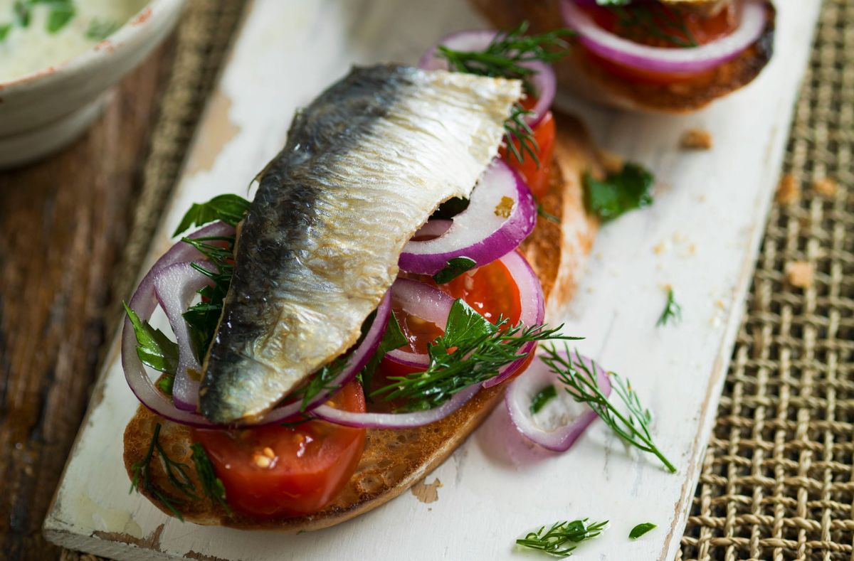 Sardines and salad on toast Spanish Recipes GoodtoKnow