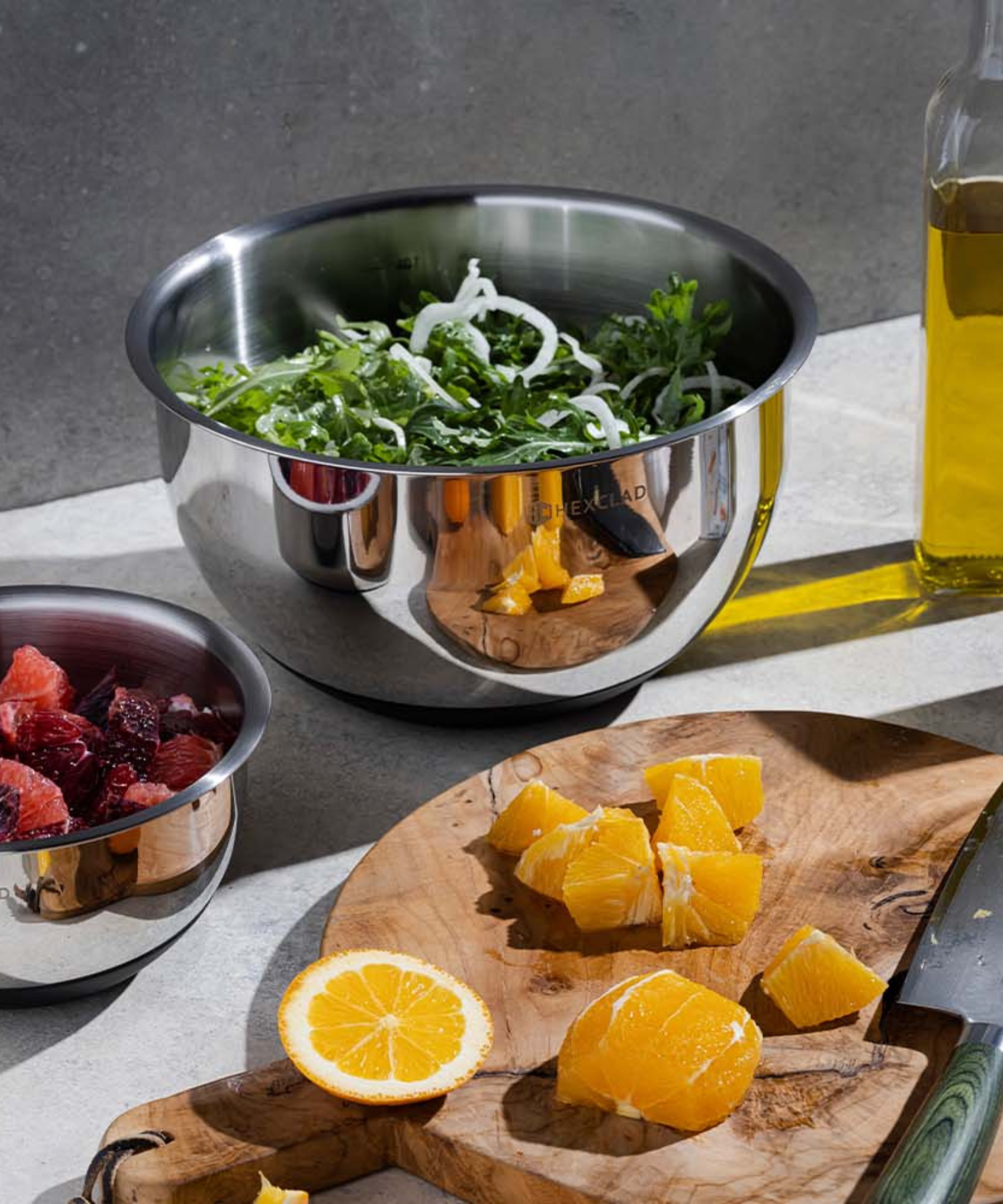 HexClad stainless steel bowls