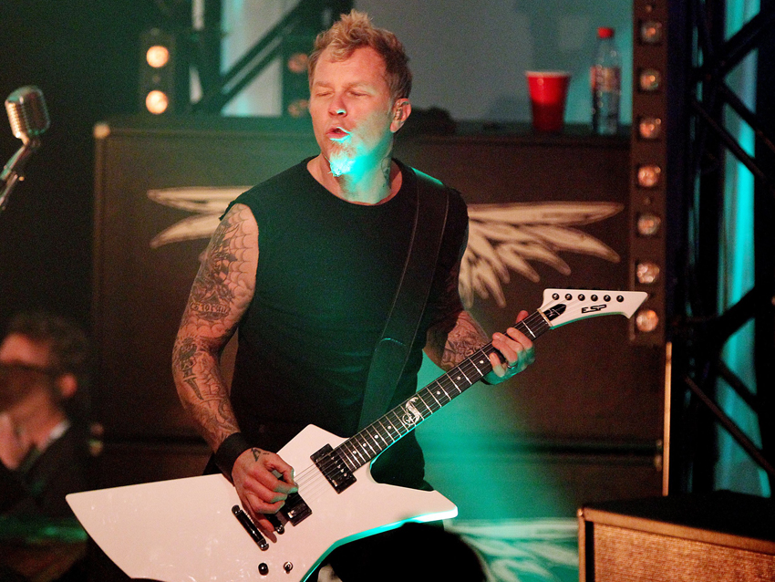 Get your wings: Hetfield performing last November in San Francisco