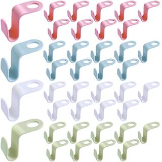 40 Pcs Clothes Hanger Connector Hooks, Multicolor Hanger Connector Hooks Super Space Saving Wardrobe Organise for Garderobe Closet