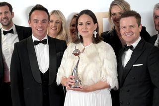 Giovanna Fletcher with Ant and Dec at the 2021 NTAs