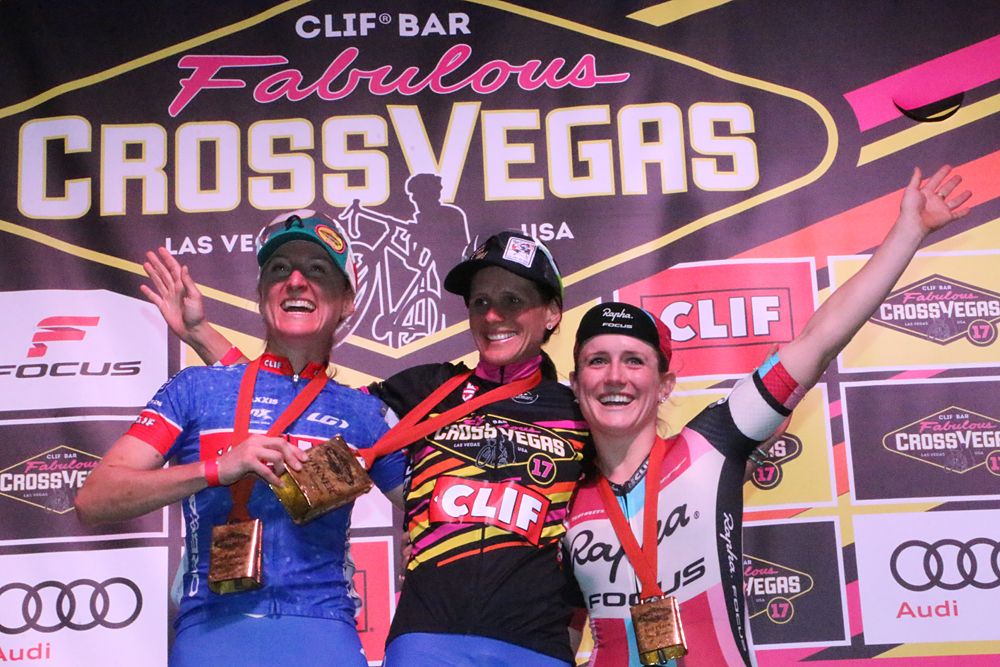 Catharine Pendrel, Katerina Nash and Ellen Noble on the podium